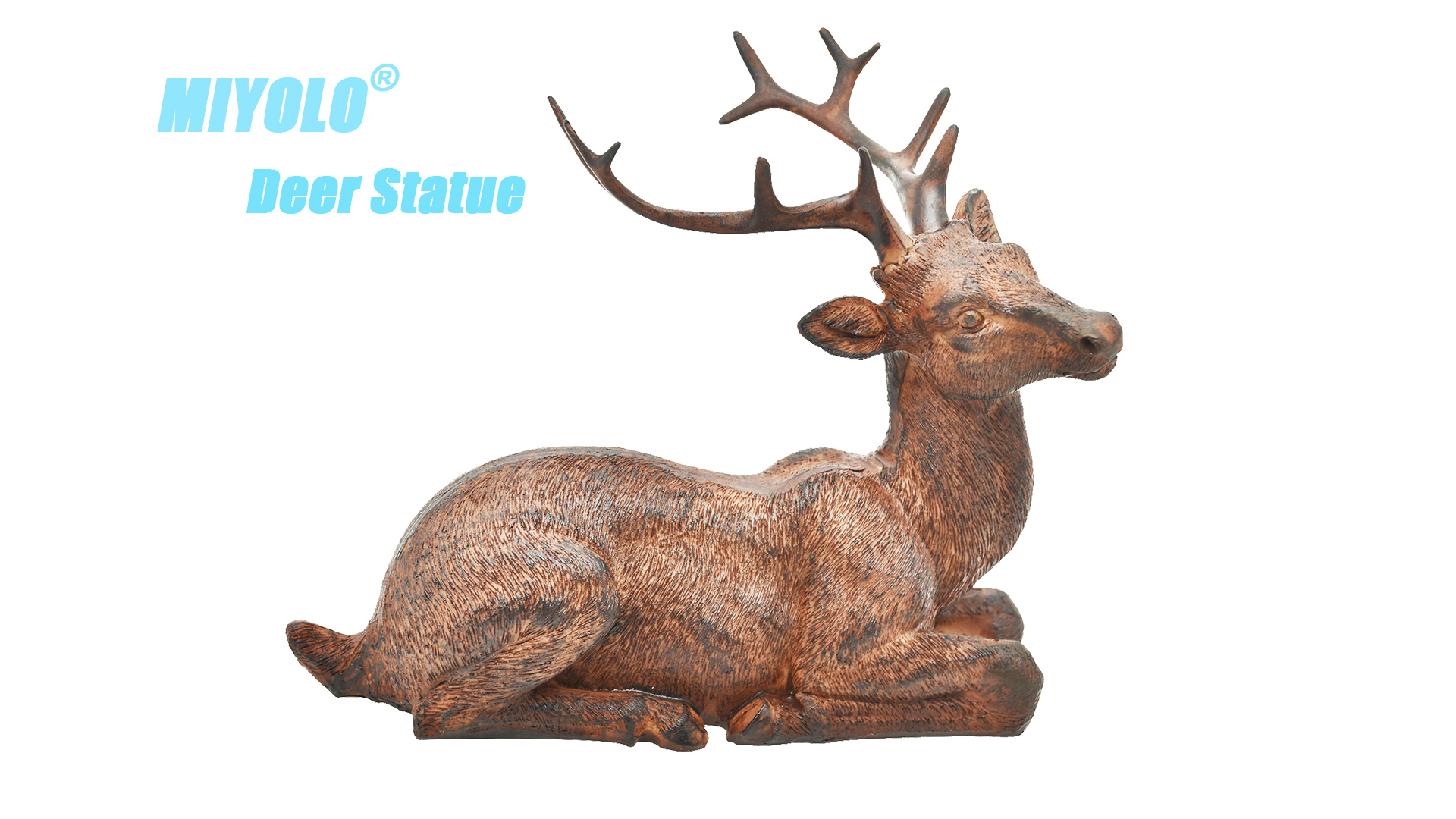 Figura Decorativa Ciervo Sentado Resina Rust 6.5in miniatura 7