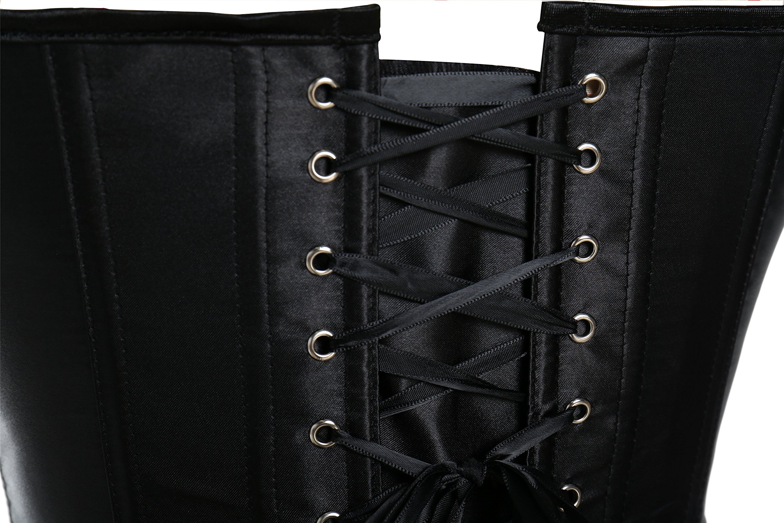 MISS MOLY Donna Satin Corsetto Burlesque Modellante Overbust Bustino Top