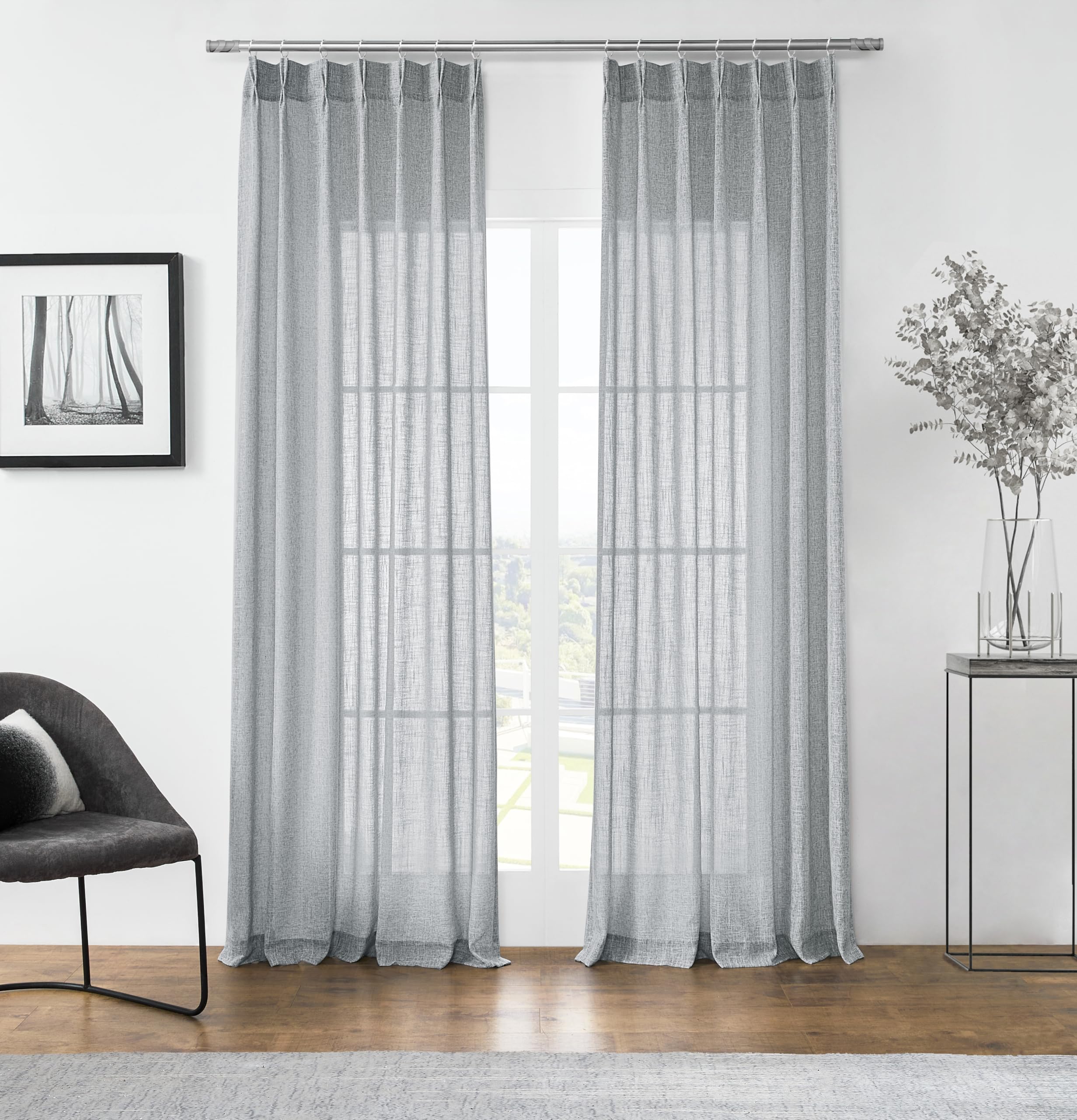 Rideaux semi-transparents contre le vis-à-vis pour salon et chambre