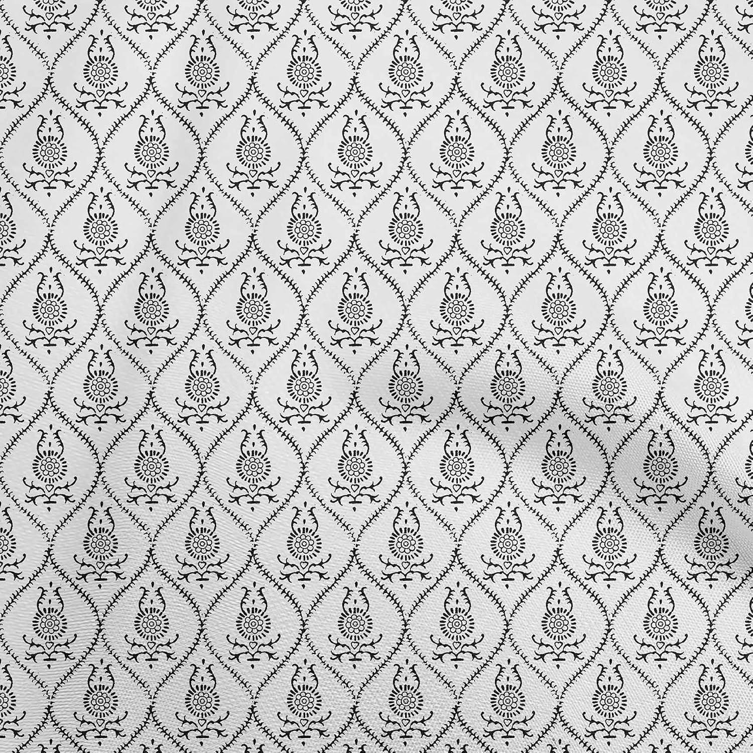 oneOone Cotton Flex Black Fabric Block DIY Clothing Quilting Fabric Print Fabric By Yard 40 Inch Wide-LQ
