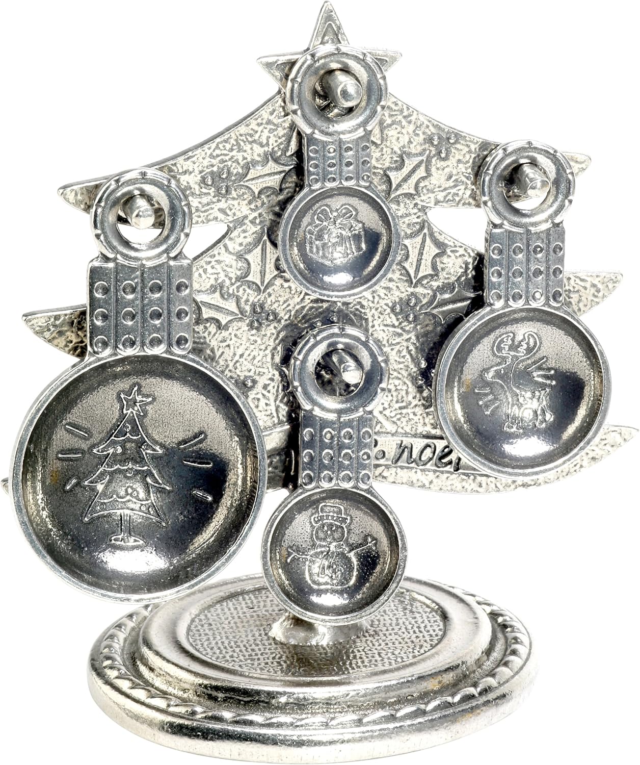 Crosby & Taylor Vineyard Pewter Measuring Spoon Set on Pewter Display Post