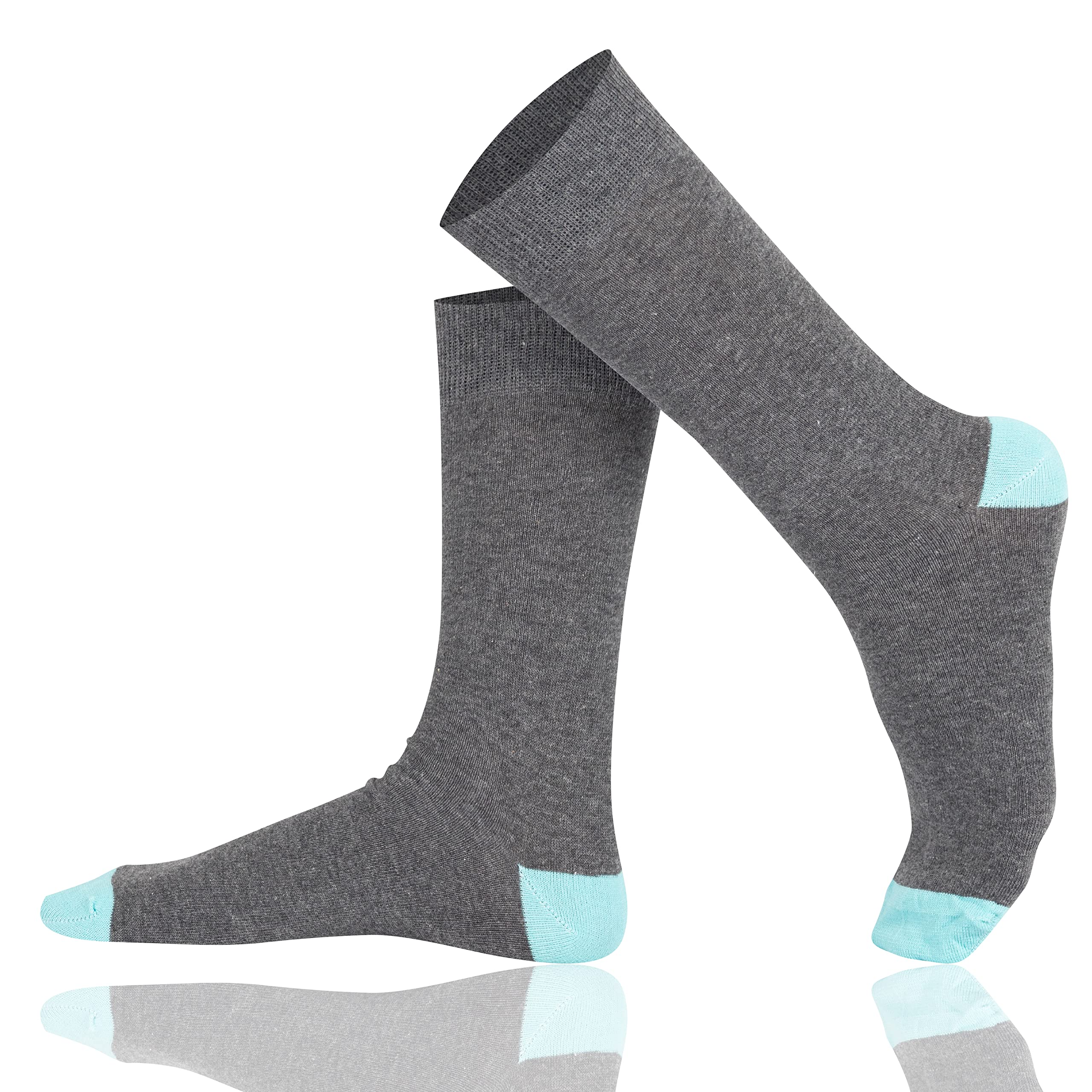 Mysocks Extrafeine Baumwollsocken für Herren/Damen, Nahtloser Zehenbereich, für Geschäfts, Formelle, Freizeit und Alltagskleidung Größe 41-46, Anthrazit Blau
