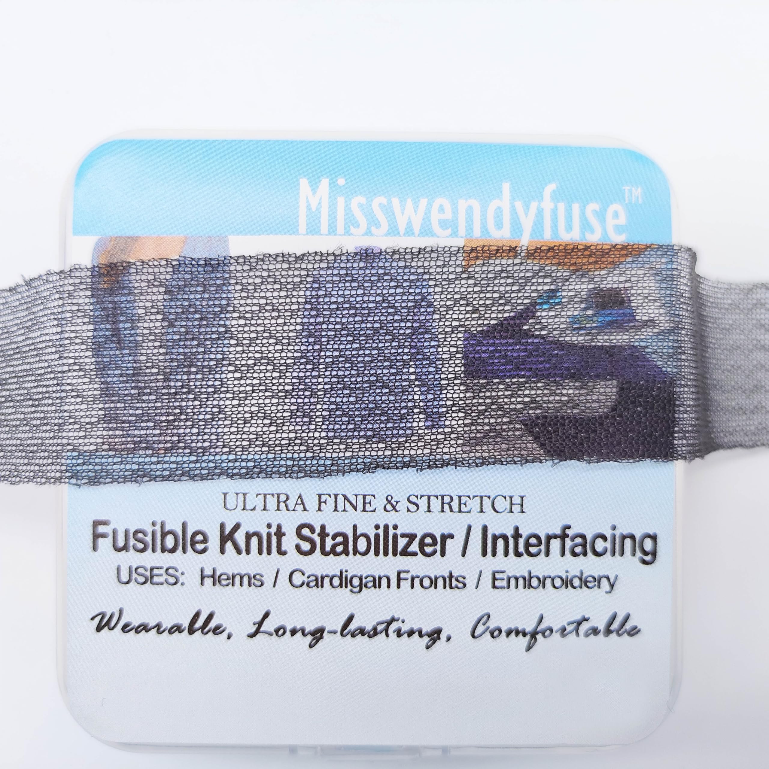 Cinta de punto, estabilizador de dobladillo de punto fusible de 1/2 pulgadas x 30 yardas para costuras de hombros y dobladillos de pantalones, adhesivo de un solo lado, ultrafina y
