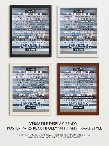 Miniatura 8 de AMERICAN LUXURY GIFTS Arte de pared tipográfico moderno con texto en inglés "To My Daughter I Love You From Dad" (To My Daughter I Love You From