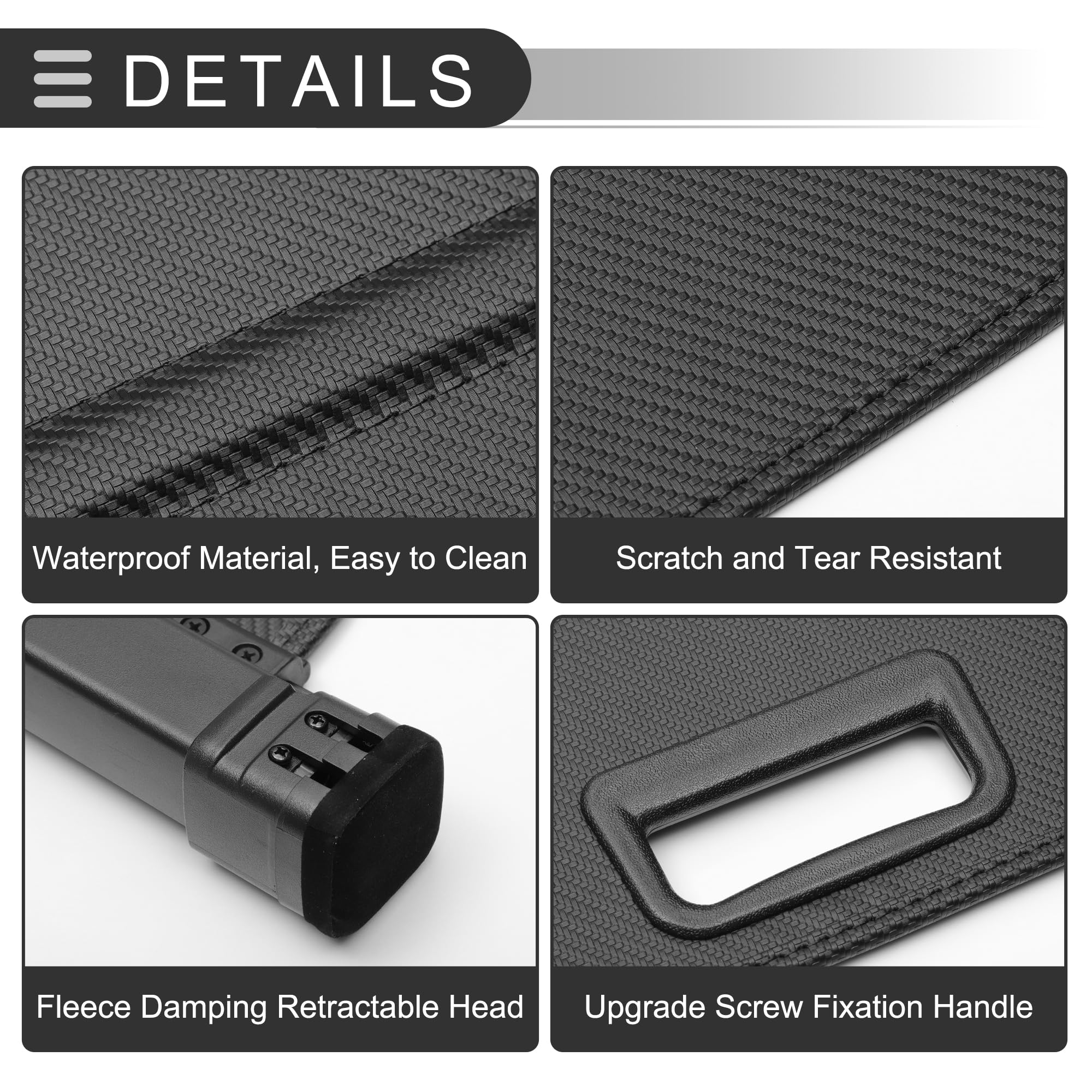Motoforti Cubierta De Carga Retráctil Para Maletero Para Mercedes-Benz X247 Glb200 Glb220 Glb250 2019-2024 Estante De Equipaje De Maletero Protector Sombra Lienzo Fibra De Carbono Negro