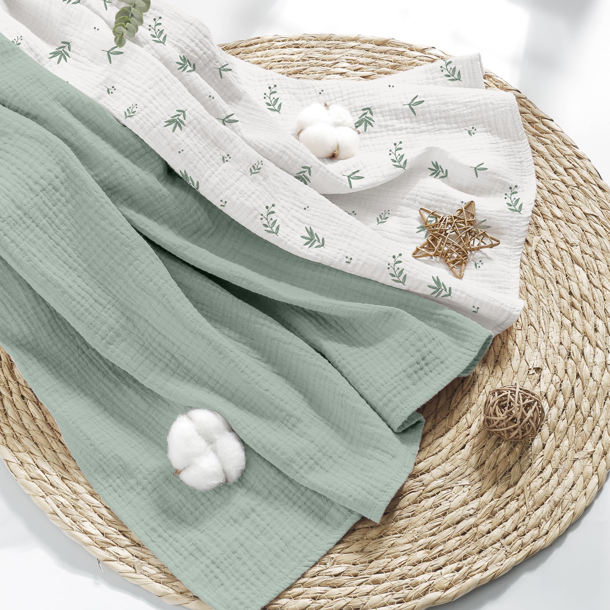 Susurration Muslin Cloths for Baby 100 x 96 cm Baby Swaddle for Boys and Girls Soft Baby Muslin Blanket - Image 4
