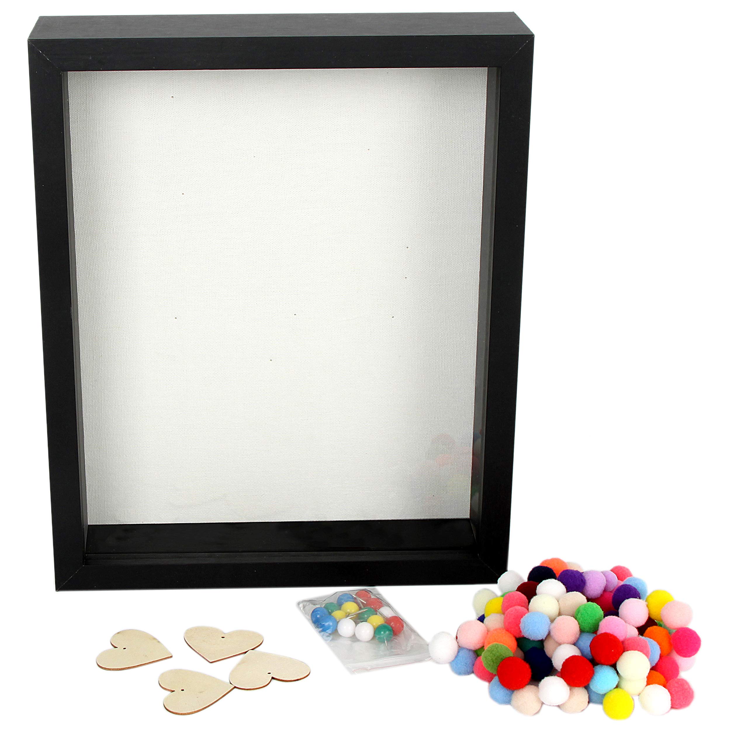 Buy DiamondDec Shadow Box Frame Display Case 8x10 Black with Soft Linen