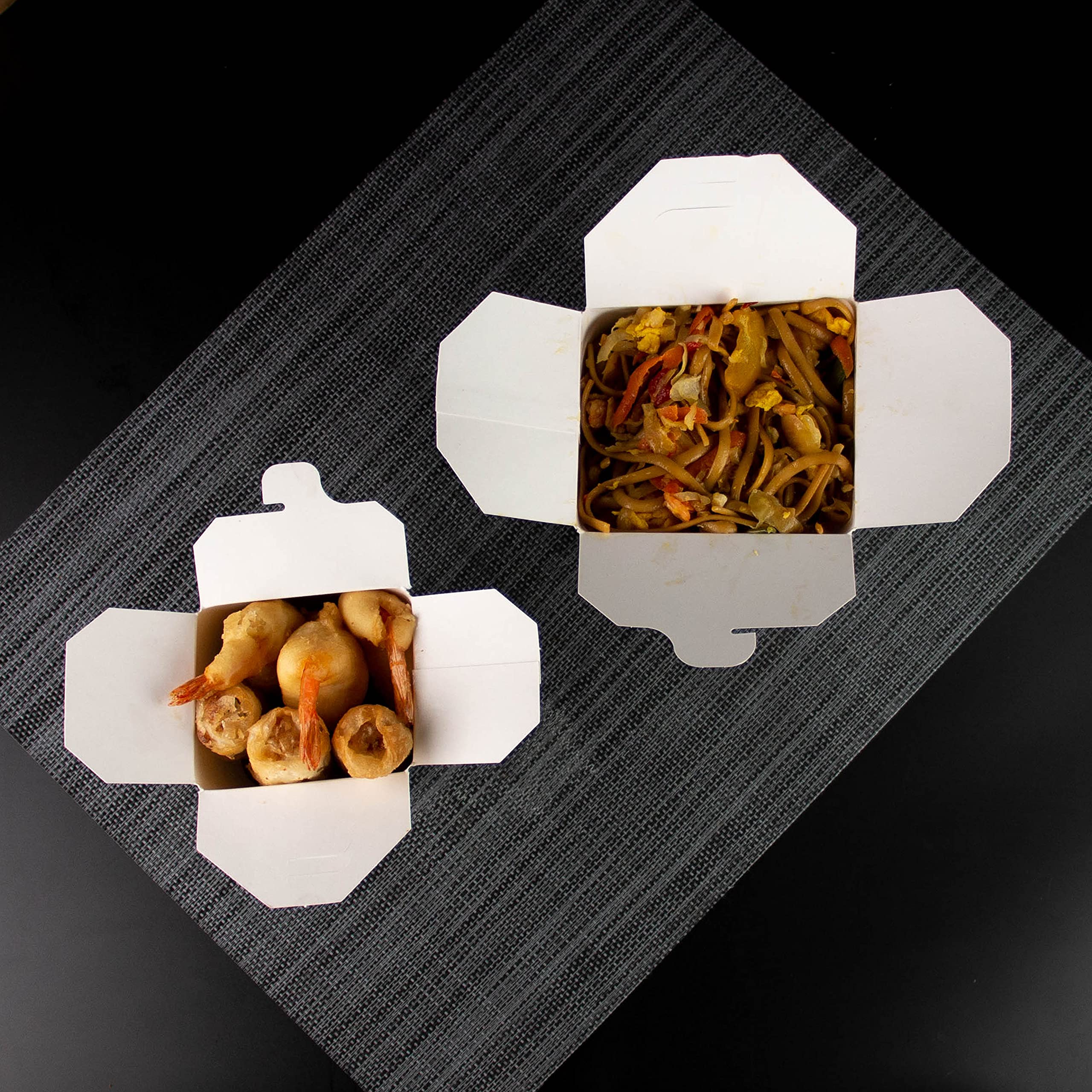 Extiff - Packung mit 50 Kartons in weißem Karton, Nudelbox für Nudeln, Pasta, Fertiggerichte, asiatische und orientalische Gerichte, Takeaway-Verkauf (480 ML)