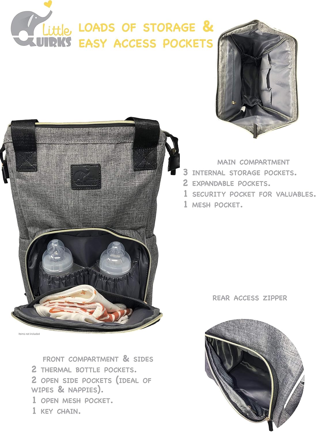 Baby Changing Bag Rucksack with Changing Mat Water Resistant, Multi