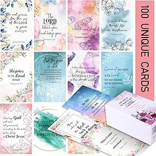 BRYTEFY 100 Prayer Cards for Women with Assorted Bible Verses, Mini Scripture Cards for Women’s Bible Studies, Inspirational Religious Christian Gifts for Women