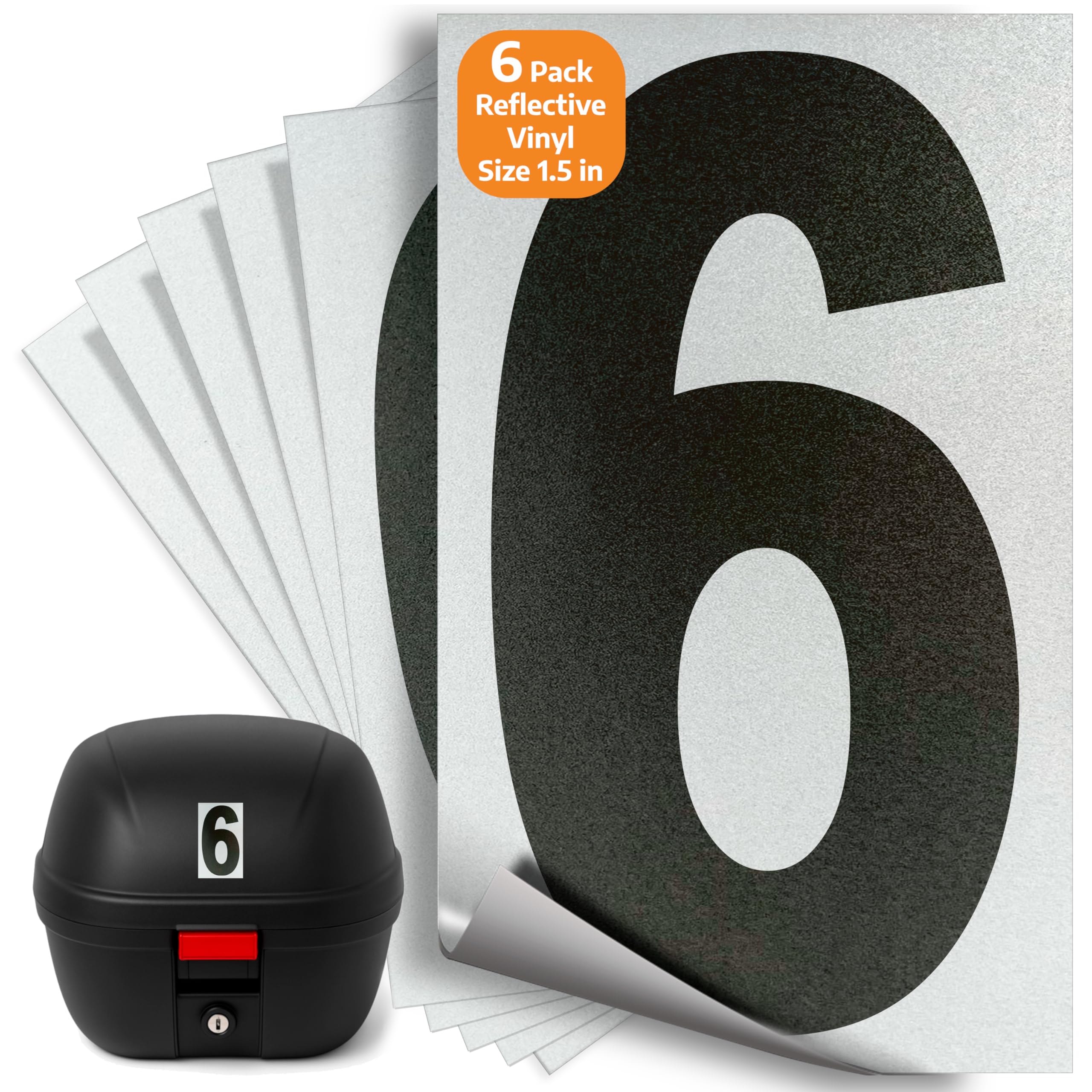iSYFIX Black Vinyl Numbers 6 (SIX) Stickers - 6 Pack 1.5 inch - Premium Decal, White Background & Pre-Spaced for Mailbox, Signs, Window, Door, Cars, Trucks, Home, Business, Address, Indoor & Outdoor-image-47