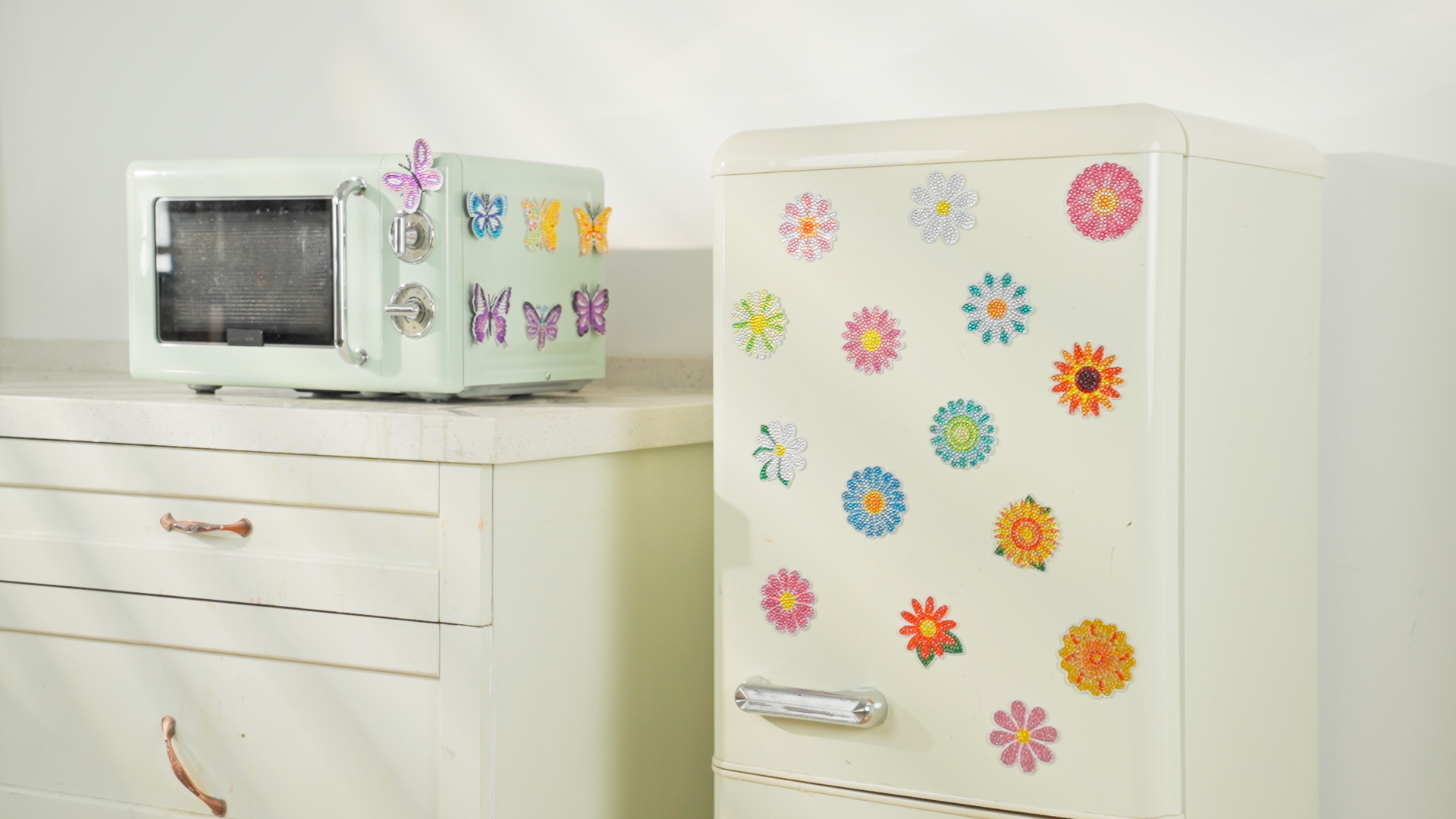 8-Piece Diamond Painting Fridge Magnets – Butterfly Design Craft Kit - View #7