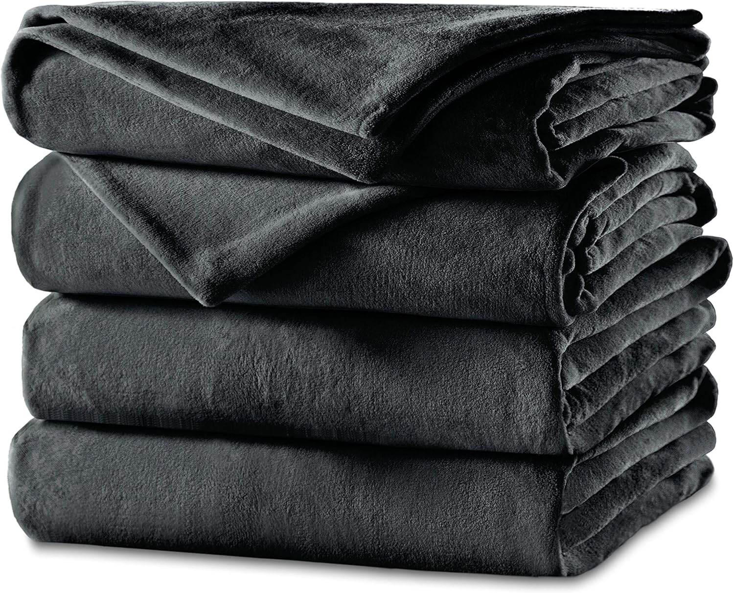Sunbeam Heated Blanket | Twin Size Cozy Feet | Soft Velvet, 2 Customizable Heat Zones (Body, Feet) with 25 Heat Settings, Preheat, and Auto-Off | Slate Grey : Home & Kitchen