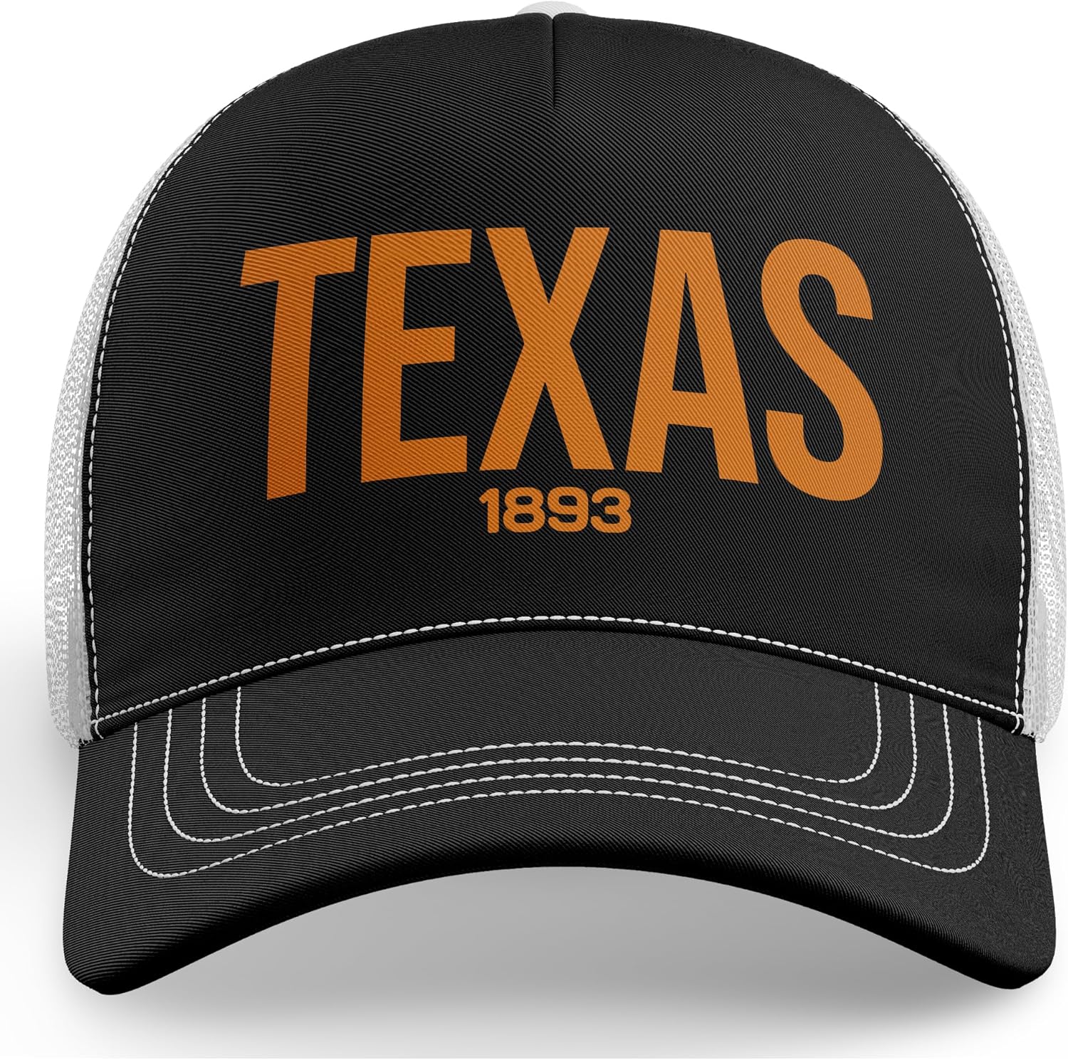 Printbox Originals Embroidered Texas Trucker Cap, Austin Texas Hat 1893, Longhorn Cap Unisex Gameday