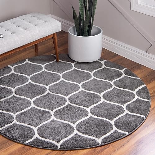 Miniatura 205 de Rugs.com Lattice Frieze Collection Alfombra – 4 x 6 pies, alfombra mediana negra perfecta para salas de estar, comedores grandes, planos abiertos
