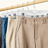 Vista 6 de HOUSE DAY Perchas para faldas transparentes con clips, percha antideslizante de plástico para pantalones con 2 clips ajustables, percha con clip