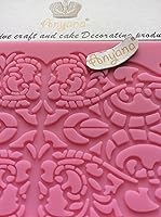 Vista 3 de Fleur de lis - Molde de encaje para tartas, moldes de encaje de silicona para decoración de pasteles, decoración de cupcakes