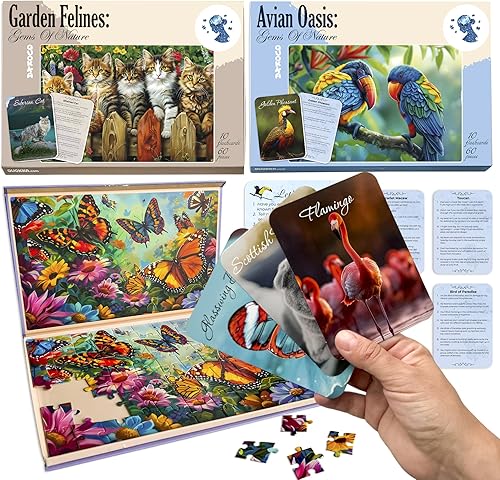 QUOKKA Rompecabezas de demencia de 60 piezas para ancianos  3 juegos de rompecabezas de piezas grandes para personas mayores  9 tarjetas de memoria