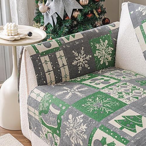Funda de sofá modular para perros, decoración navideña del hogar (1 unidad, gris, 35.4 x 35.4 pulgadas)