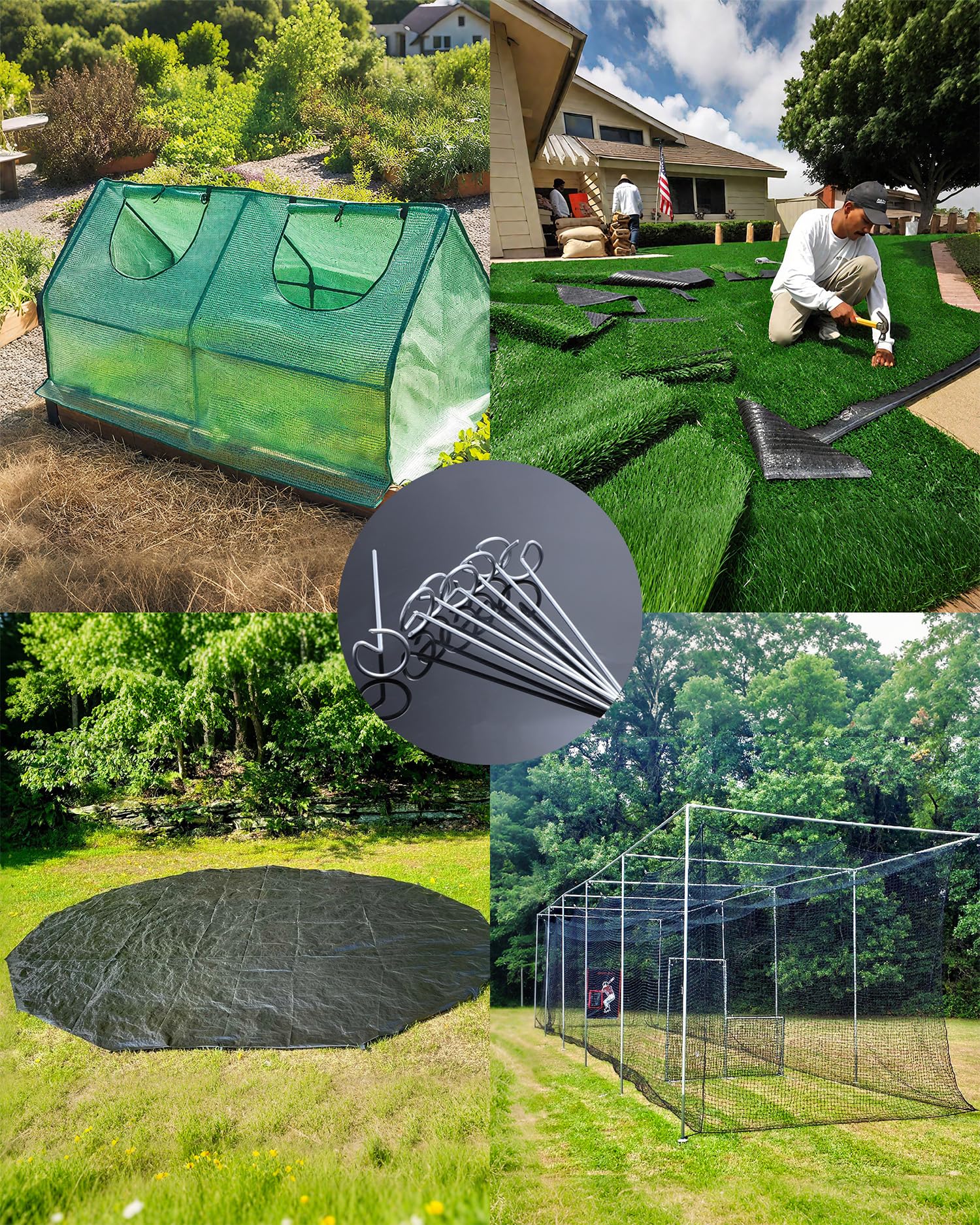 Confezione da 130 picchetti da giardino in acciaio zincato, 15,2 cm, calibro 11, resistenti, a forma di G, perni di ancoraggio a terra per barriera contro erbacce, zolle, tende e fissaggio