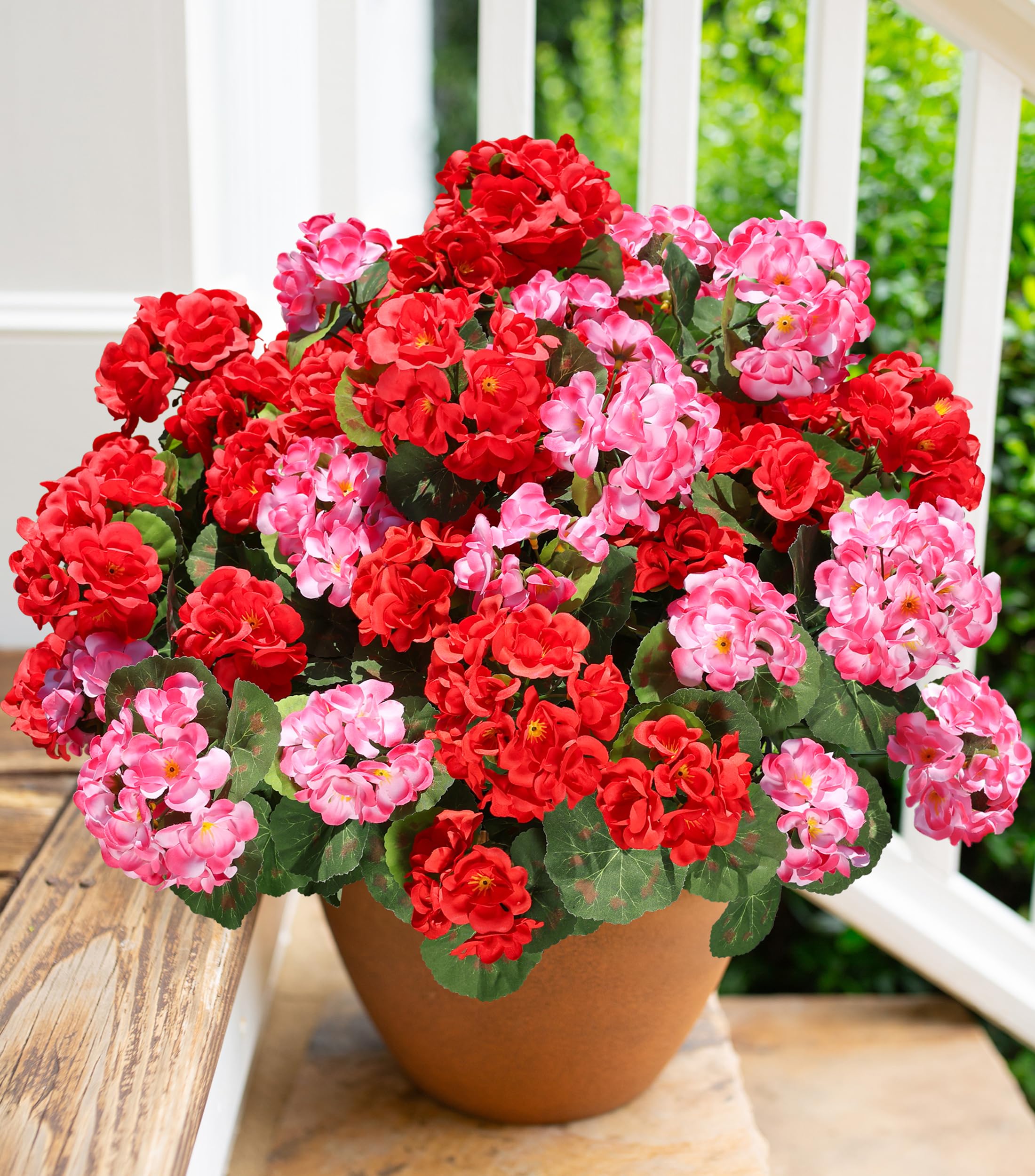 HyeFlora Artificial Geraniums 6 Bundles