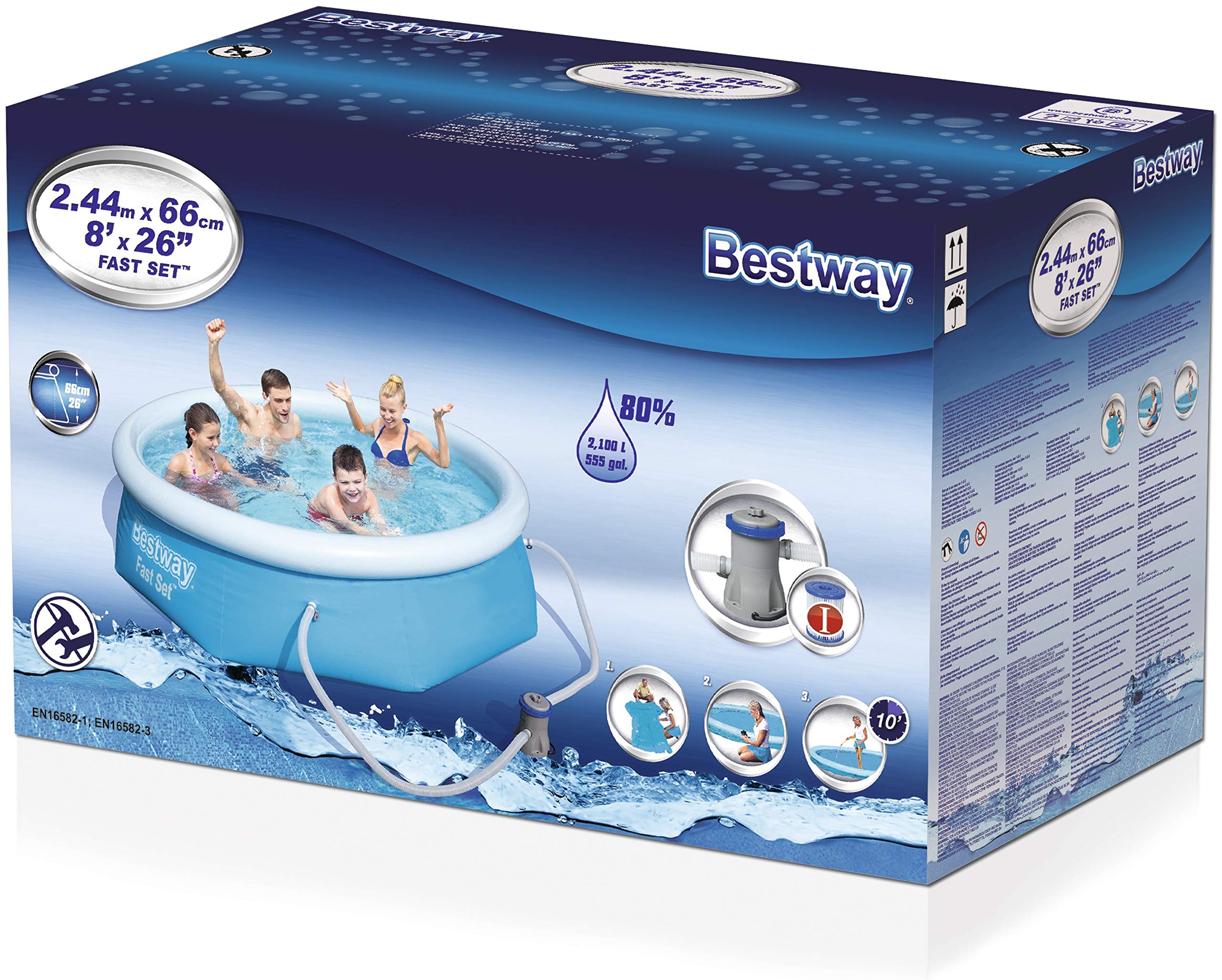 Bestway Fast Set 57268 piscina fuori terra Piscina gonfiabile Piscina rotonda 2300 L Blu