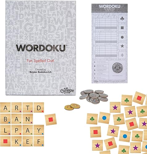 Calliope Juegos Wordoku - Diversión deletreada hacia fuera! - Crucigrama Sudoku - Juego de mesa de rompecabezas de palabras para la noche de juegos