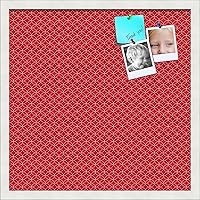 Vista 303 de PinPix Tablero de anuncios de corcho de 12 x 12 pulgadas. Este tablero decorativo enmarcado viene con diseño de círculos B W y un marco blanco