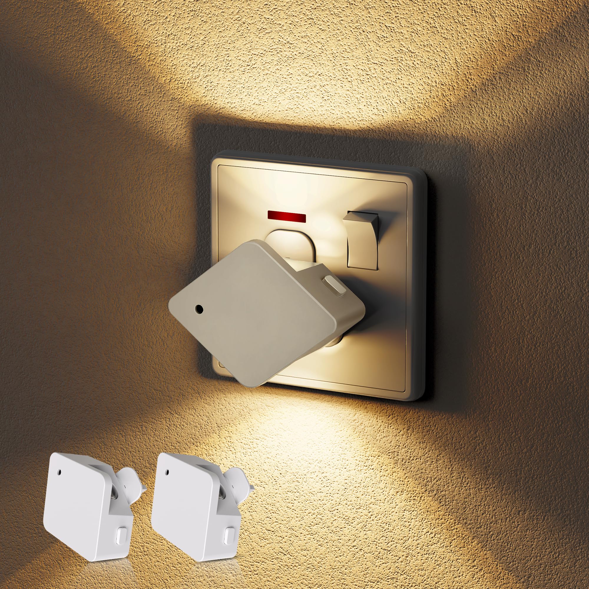 Emeritpro Plug in Night Light with Dusk to Dawn Sensor, LED Night Light Plug in Wall 2 Pack, Adjustable Brightness