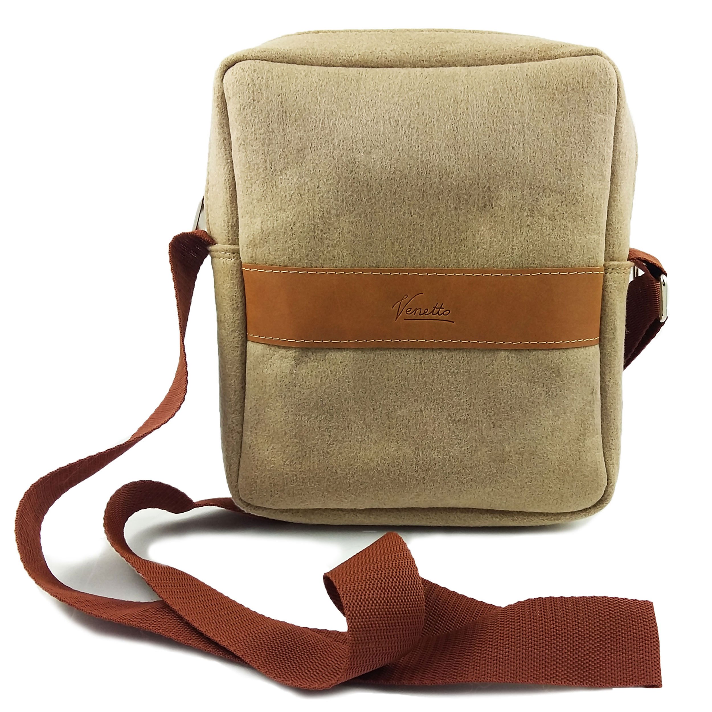 Bolso bandolera Venetto de fieltro cappuccino: comodidad extra-small para negocios y ocio 8
