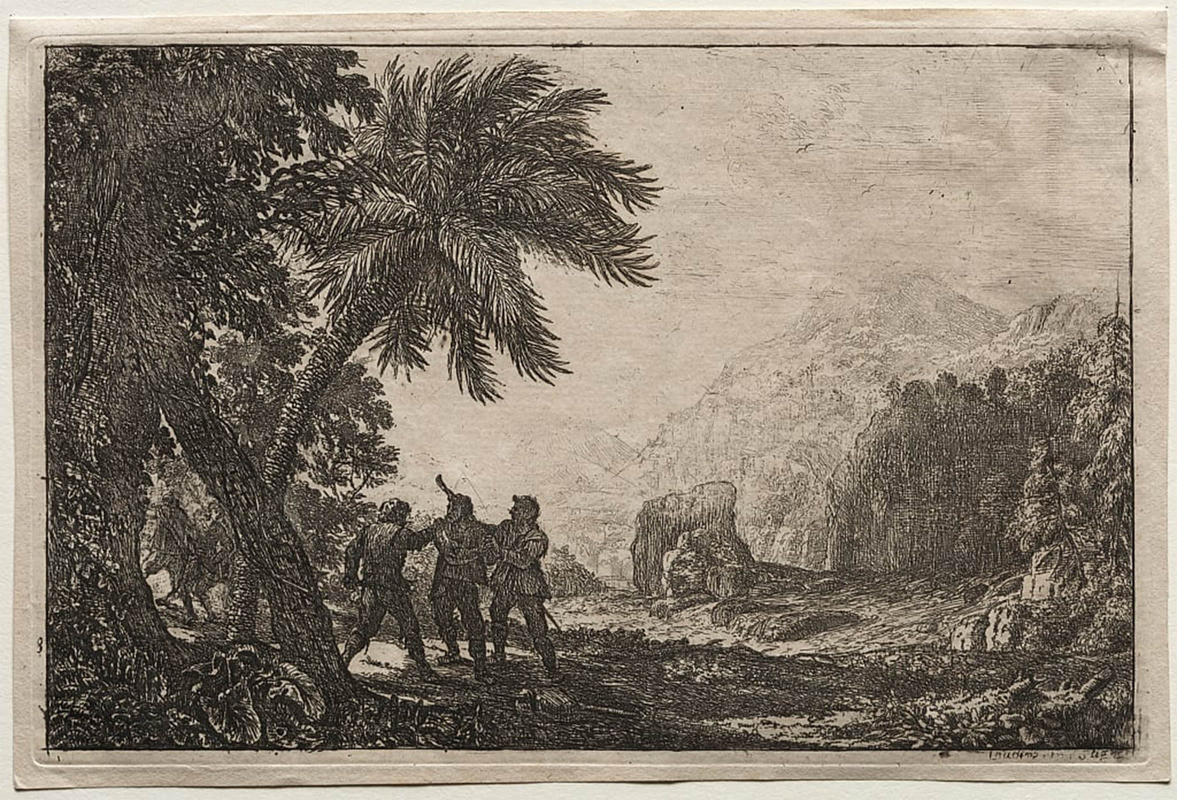 ARTXLXXBN Famous Prints Artwork Pictures Poster Painting Art Landscape with Brigands by Claude Lorrain Artwork Landscape Pictures for Home Decor 60x90cm