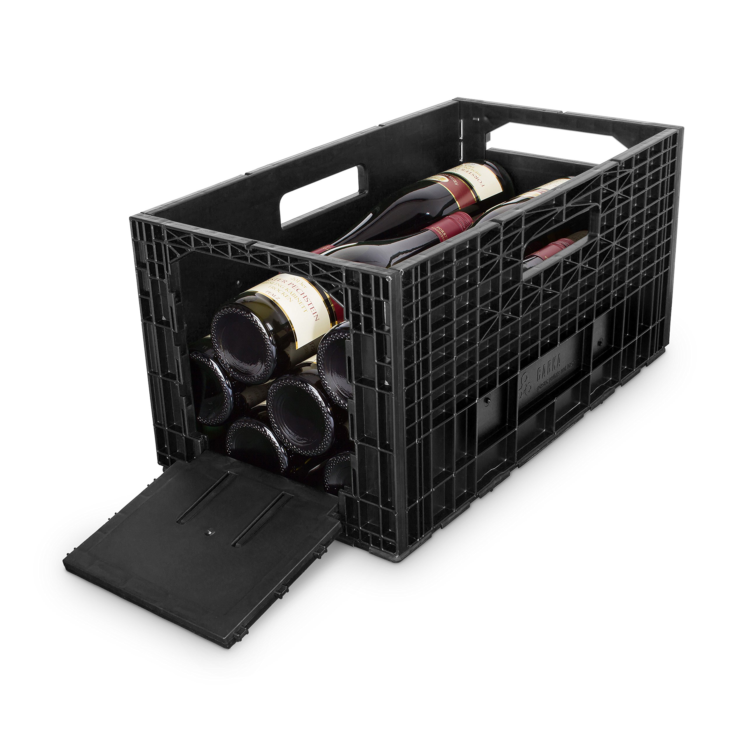 WB100004 6-er Set Weinbox das Flexible Weinregal Kunststoff, schwarz, 48,5 x 56,6 x 24,7 cm