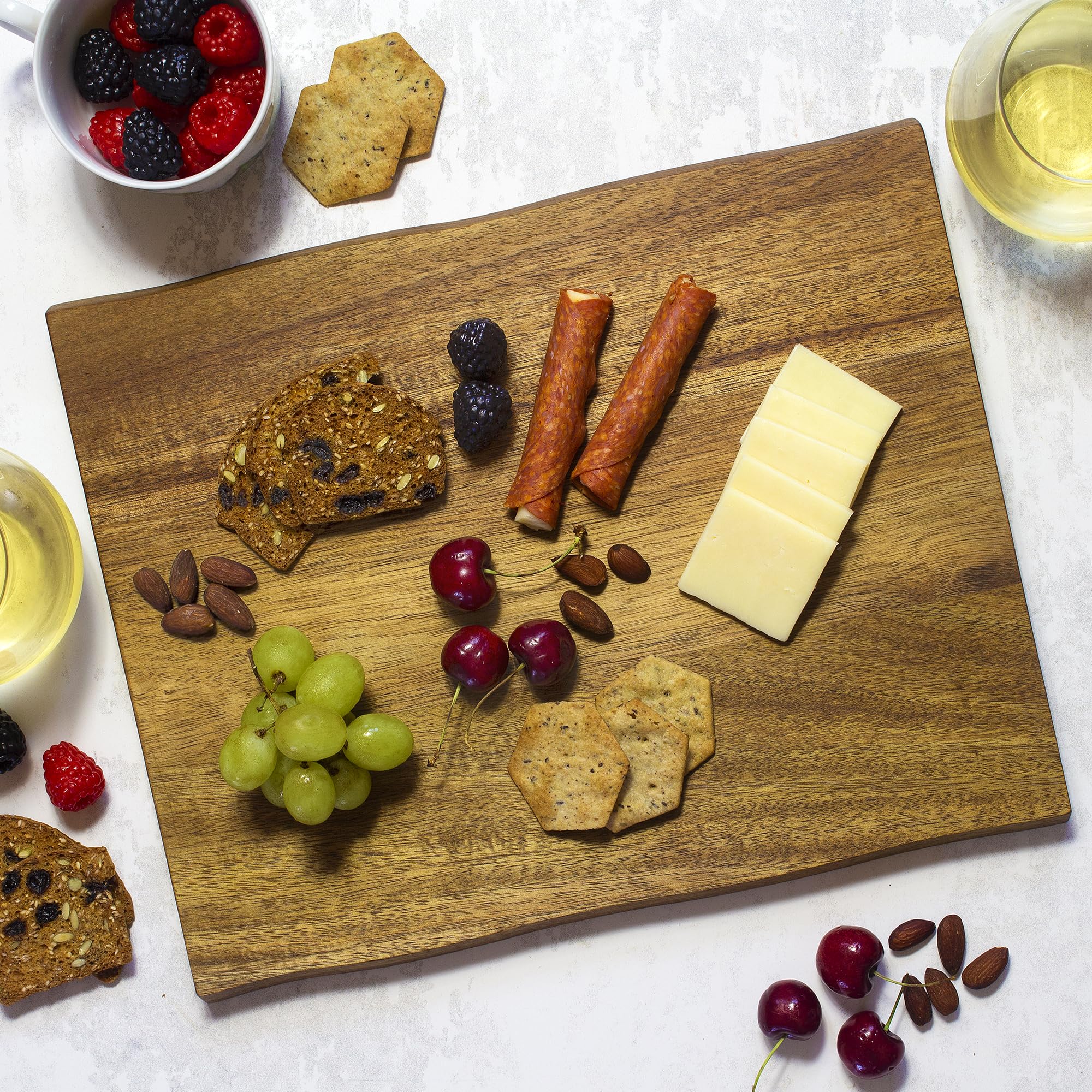 Acacia Wood Serving Board 31 X 21cm - Serving Platter Food Board Burger