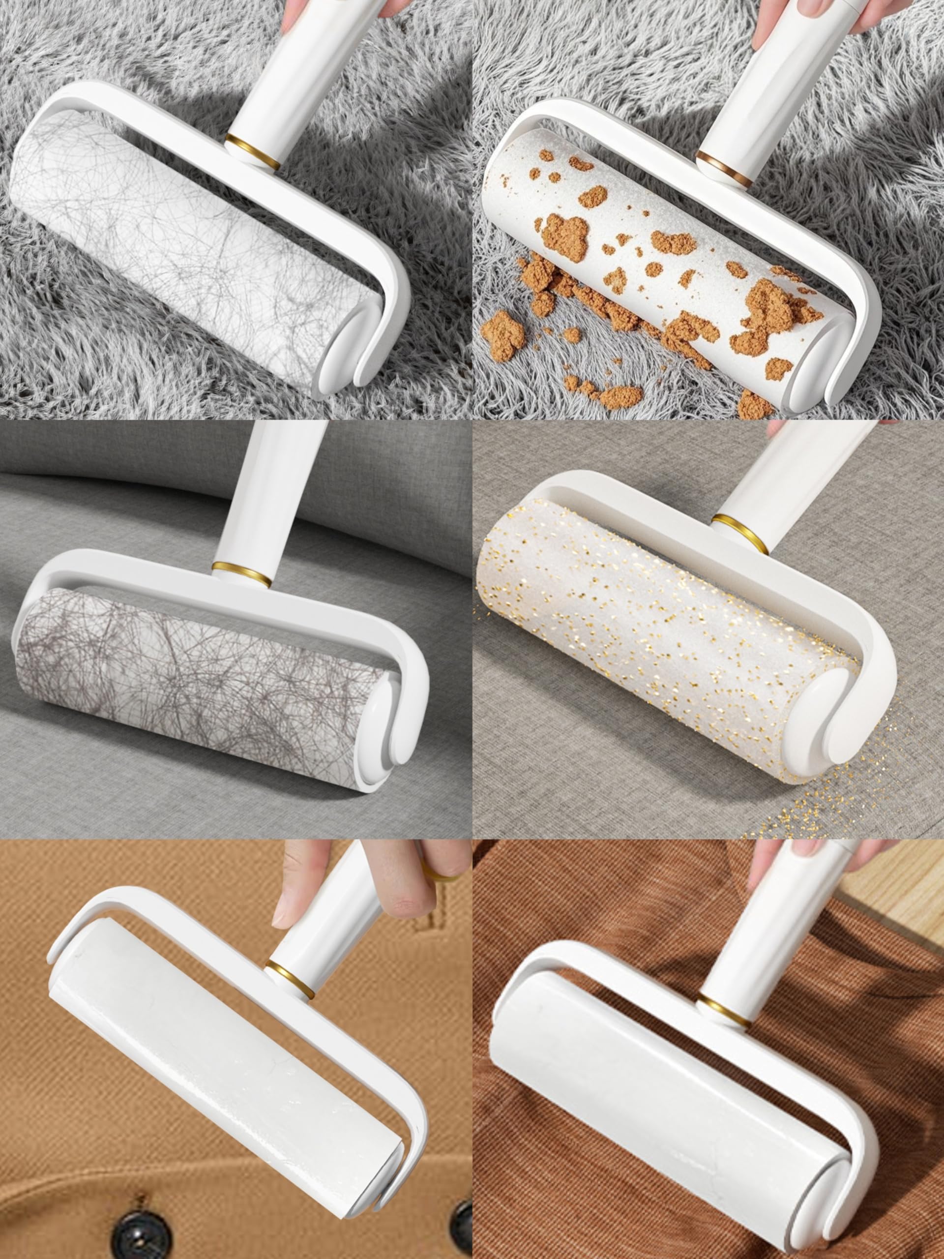 Rodillo de pelusa lavable reutilizable de 9.5 pulgadas, fuerte adherencia, cubierta a prueba de polvo, agujero para colgar, material de silicona para ropa, sofá, alfombra, removedor de pelo de