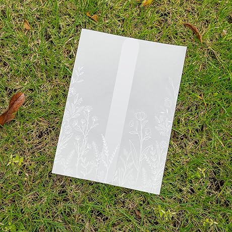 100 Pack Vellum Jackets for 5x7 Invitations - Pre-Folded Vellum Paper 5x7,...