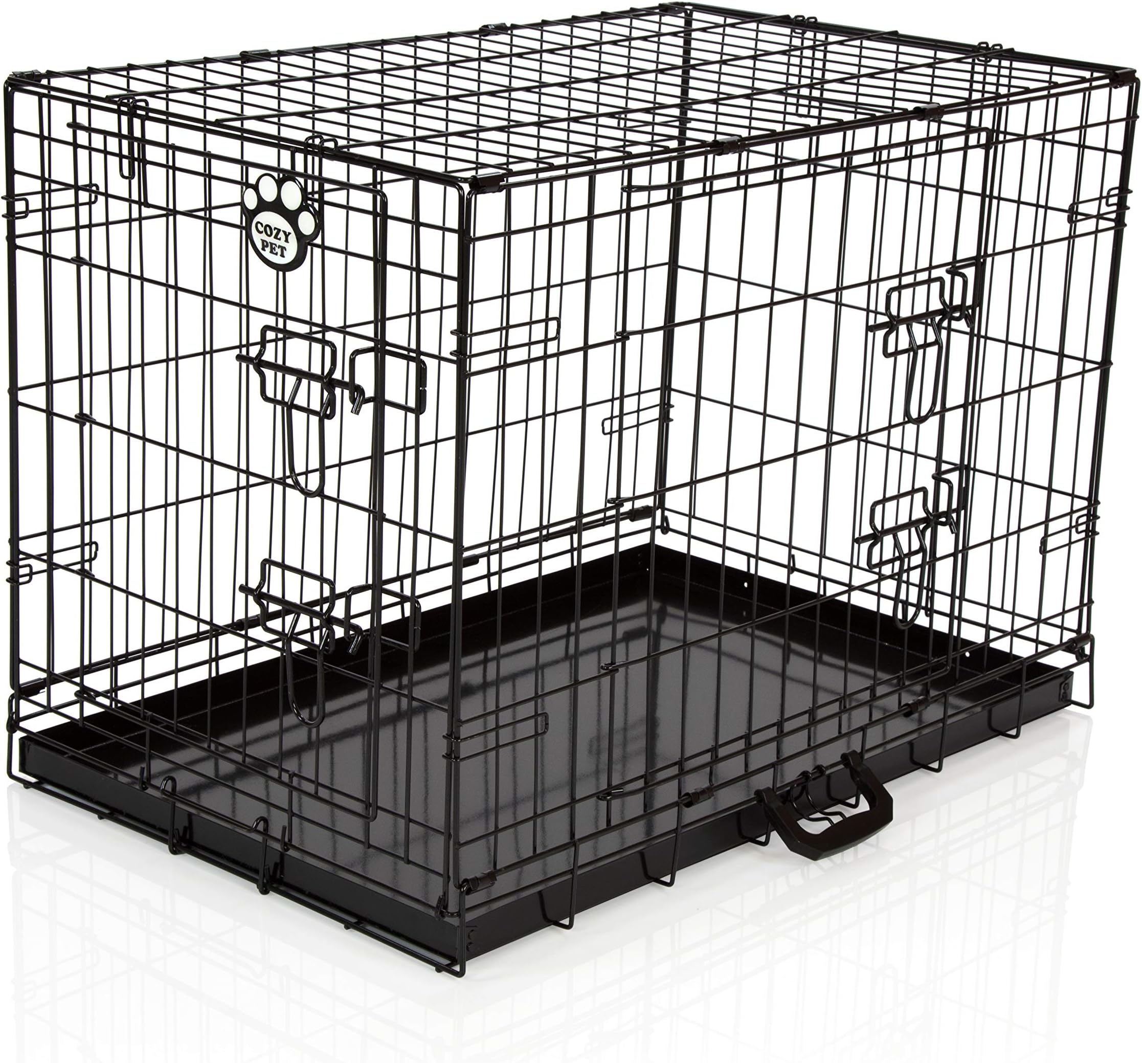 Cardys Dog Crate Medium Size Dog Puppy Pet Cage with 2 Doors Easy Clean