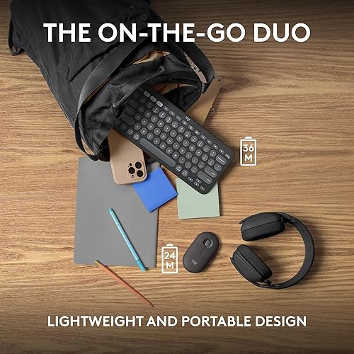 Miniatura 9 de Logitech Pebble 2 Combo, teclado y mouse inalámbricos, silencioso y portátil, personalizable, perno logi, Bluetooth, fácil de cambiar para Windows,