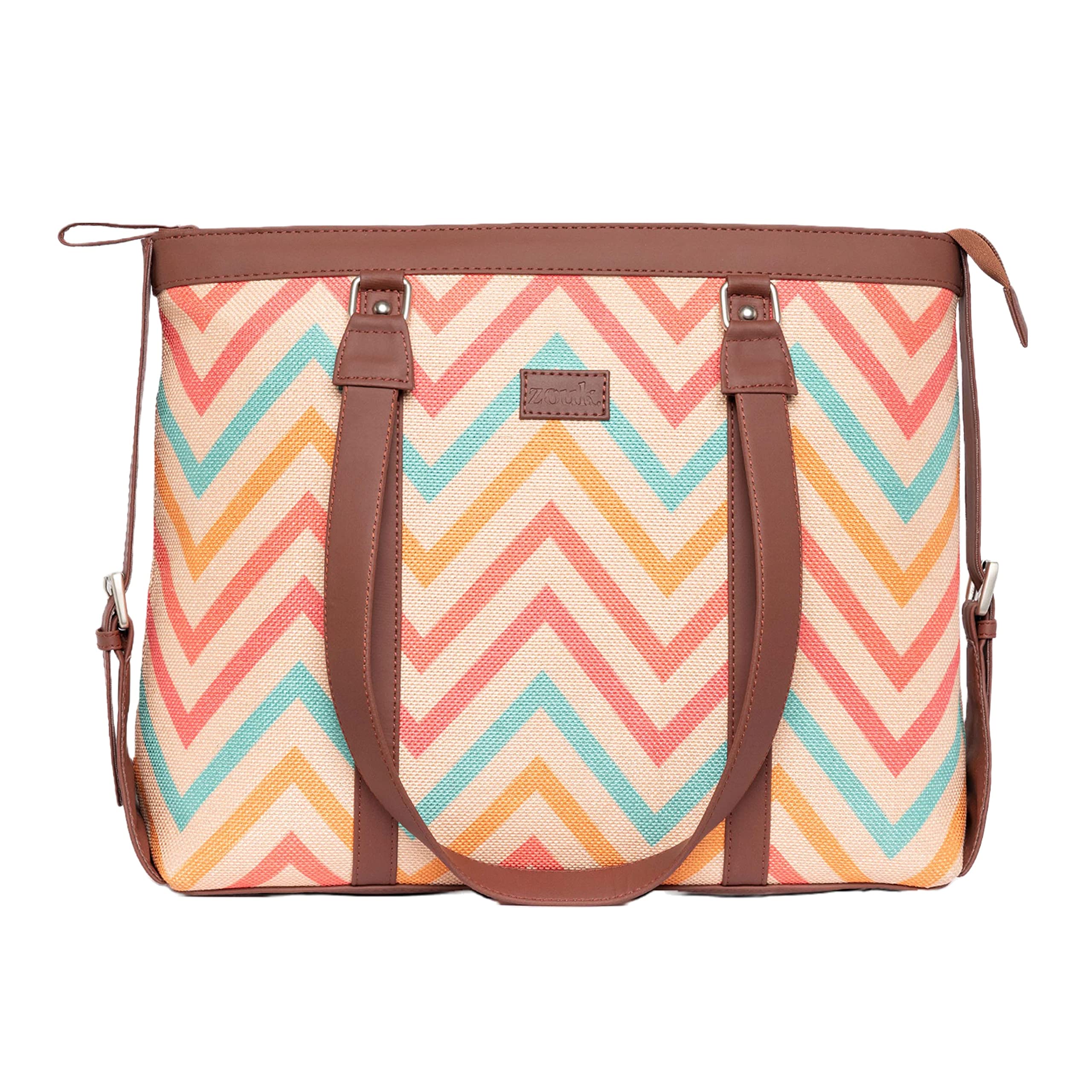 ZOUK Office Bag | Stylish Bags for Office Use | Laptop Bag 15.6 inch | Stylish Tote for Office Use | Purse for Women | Vegan Leather Handbag | Daily & Travel Use |