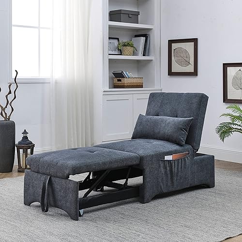 Silla para dormir cama extraíble convertible 4 en 1 sofá otomano plegable multifunción cama extraíble respaldo ajustable silla individual para disponible en Yaxa Colombia