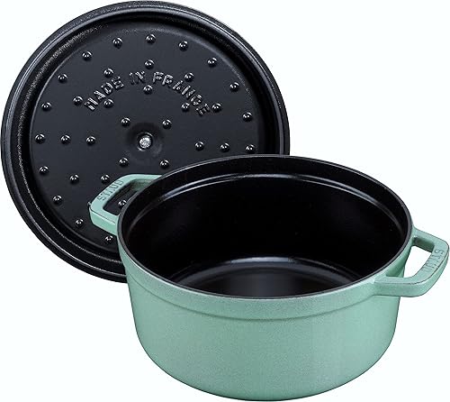 Miniatura 2 de Staub 40508-703"Pico Cocotte Round, Sage Green, 7.9 inches (20 cm), Double Handed, Cast Enameled Pot, Induction Compatible, Japanese Authorized