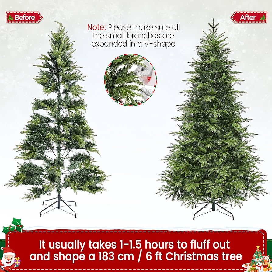 Amazon.com: Yaheetech 6ft Multicolored LED Pre-Lit Aspen