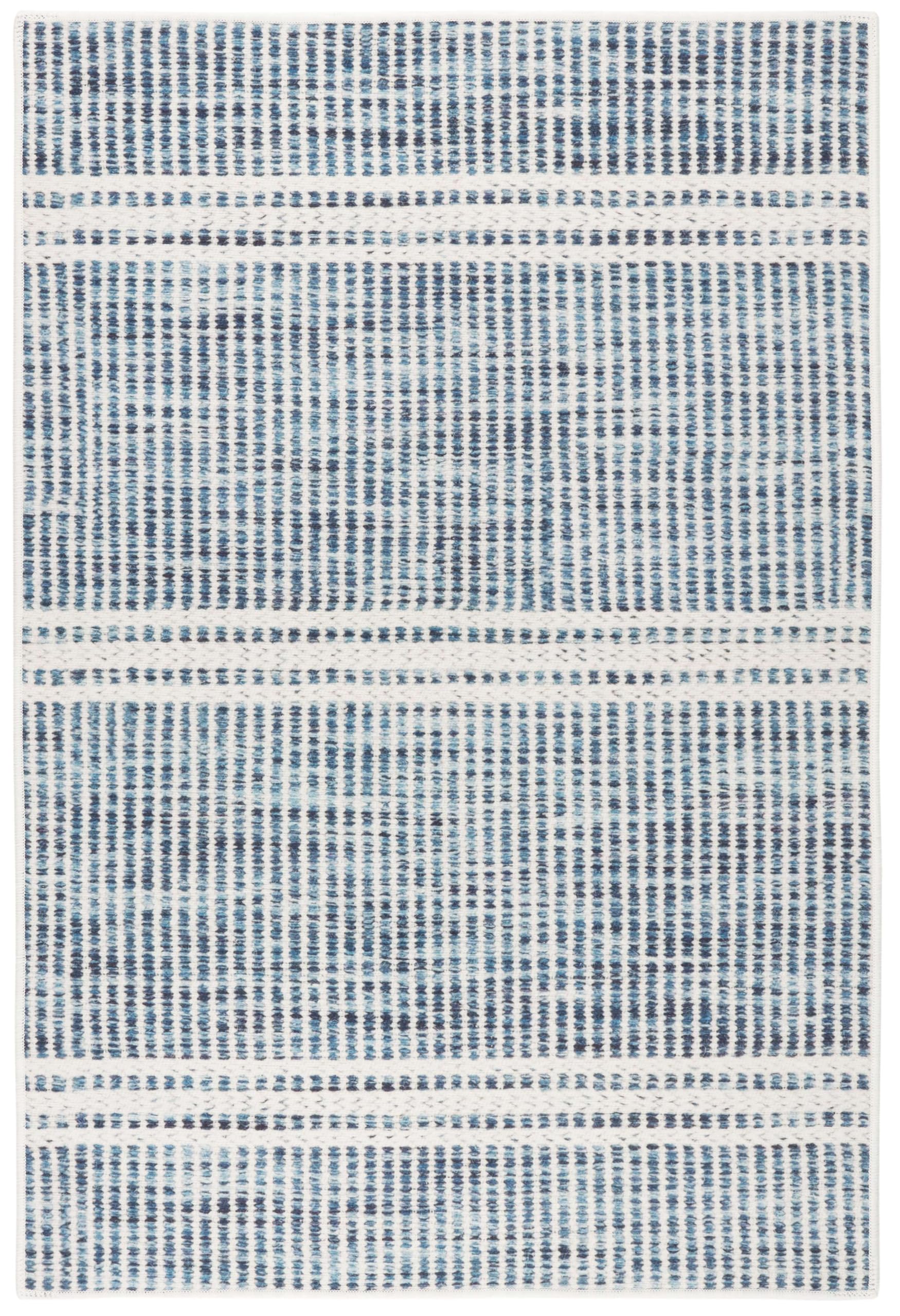 ( similar)Dash & Albert Malta Machine Washable Rug, 5 X 8 Feet, Blue Stripe Pattern