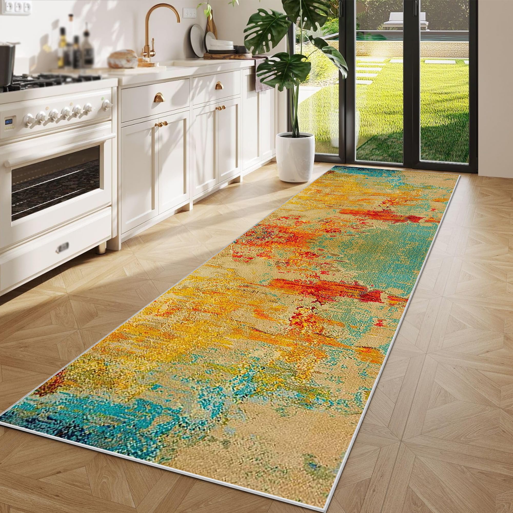 Tapis de Porte Lavable 80 x 150 cm pour Cuisine Couloir et Paillasson