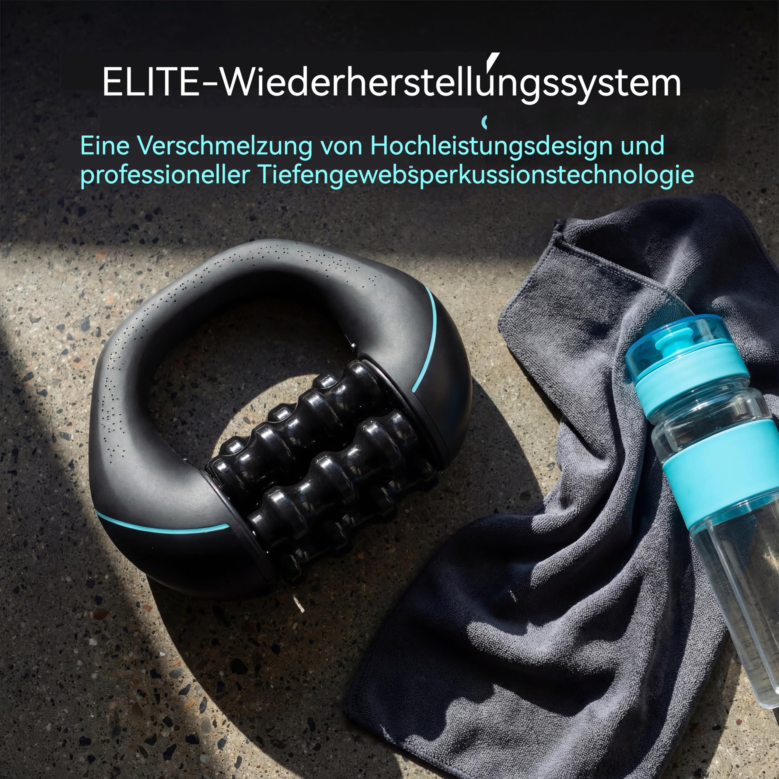 Elektrisches Handmassagegerät mit Tiefengewebe-Rollen, 3 Intensitätsstufen, 24 Massageknöpfe, Wiederaufladbar, für Rücken, Schulter und Nacken