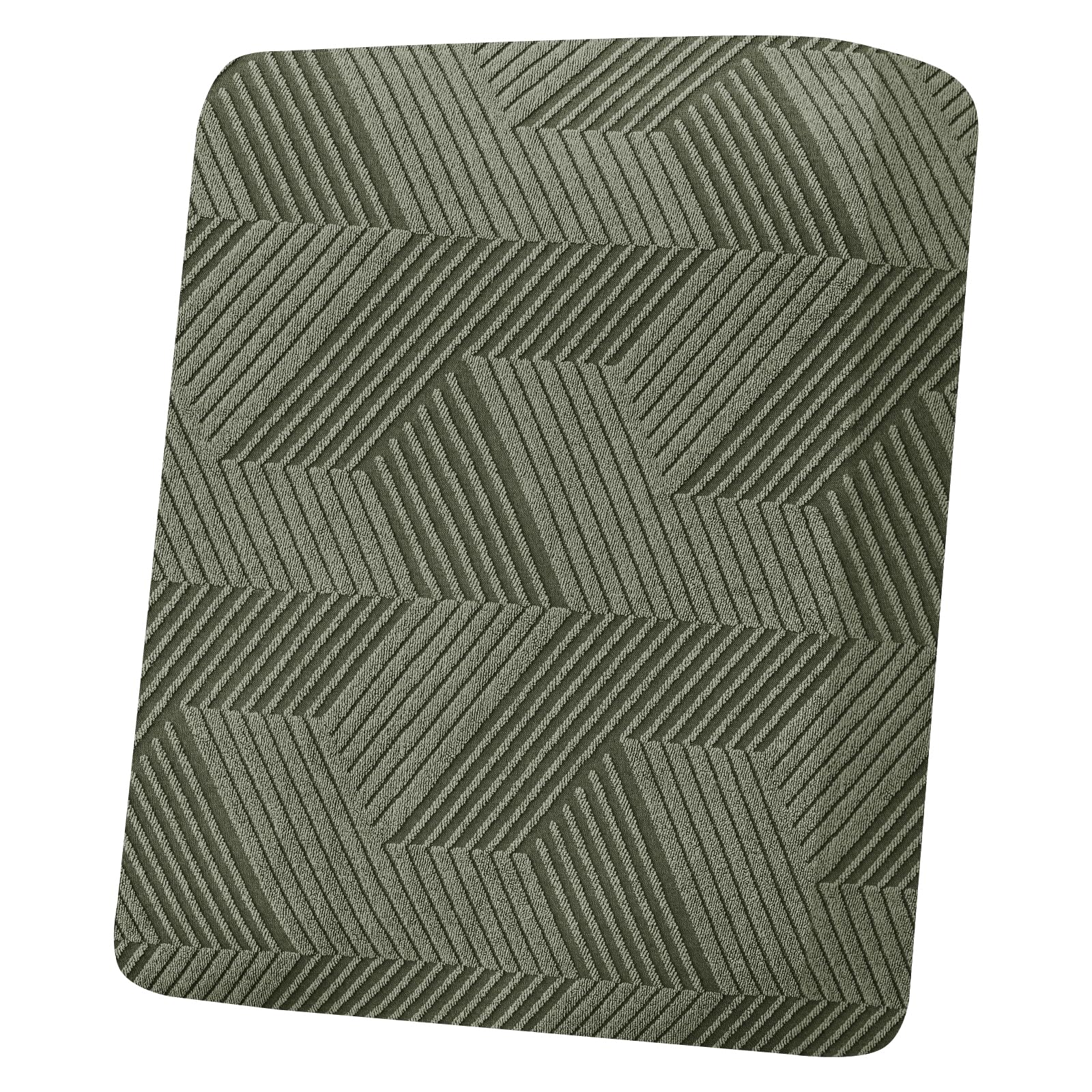 XINEAGE Sofa Seat Cushion Cover, Geometrical Jacquard Couch Cushion Slipcovers Stretch, Replacement for Individual Cushion with Elastic Bottom & Non-Slip Strap (Large 1 Seater, Army Green) โ image 1