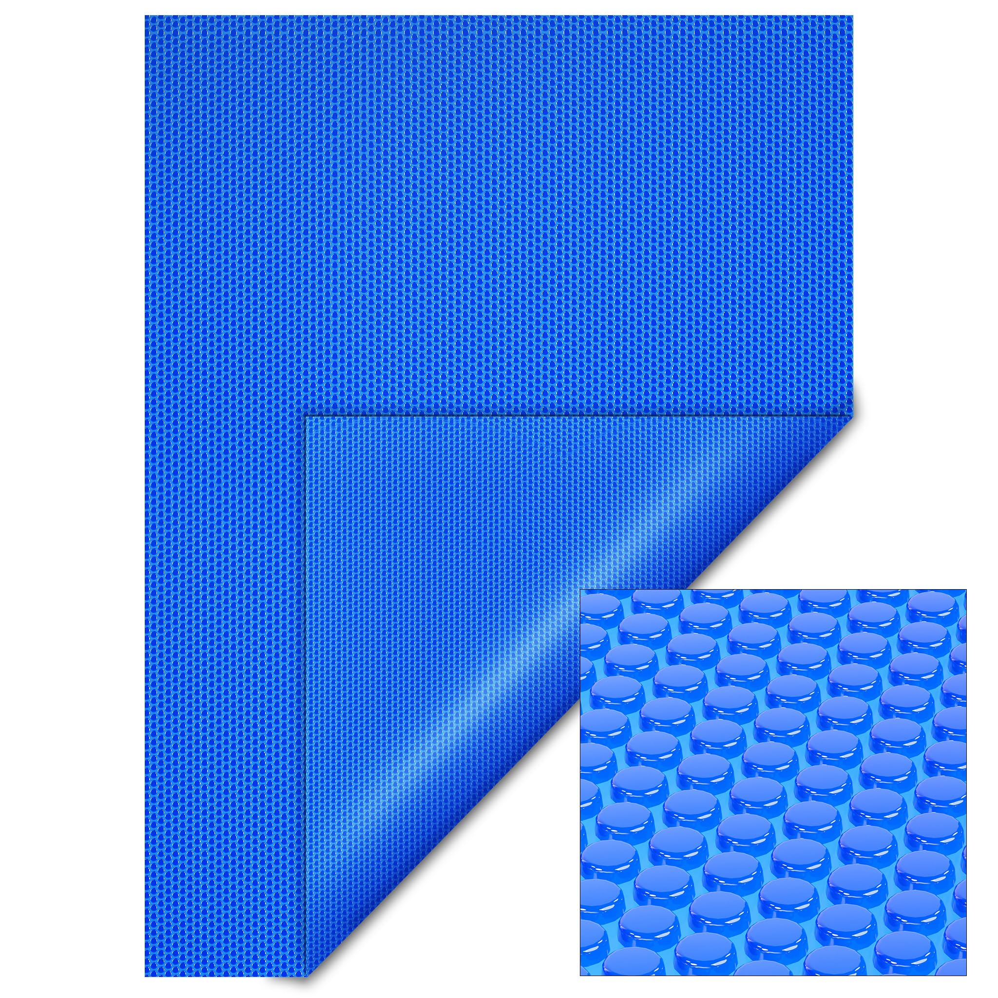 Wiltec Pool Solarfolie 4 x 6 m, blau, Poolheizung aus 120 µ starkem PE Film, Poolabdeckung Poolplane Solarplane rechteckig