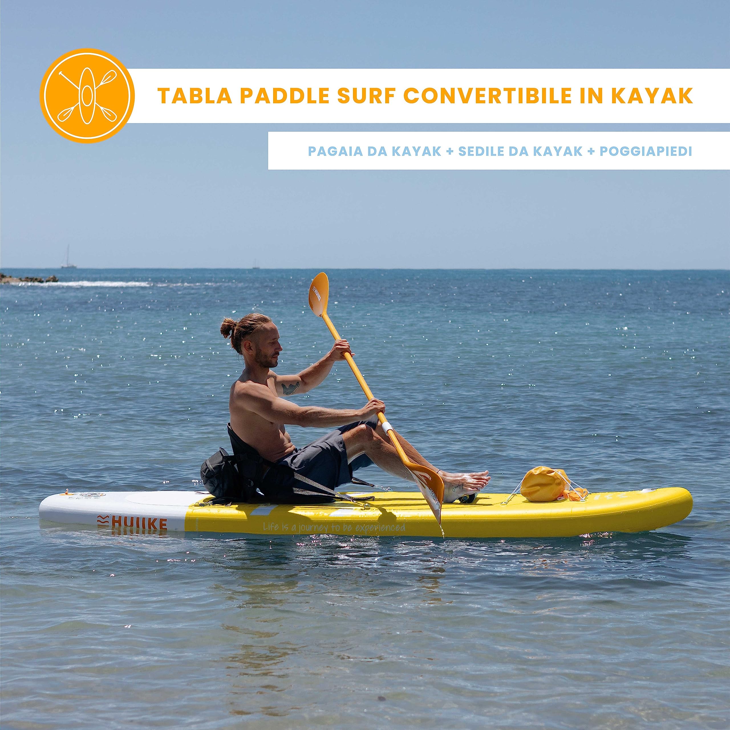 Tavola Sup Gonfiabile Adulti con Accessori Premium - HUIIKE | Stand Up Paddle Board Gonfiabile con Grande Stabilità | Tavola da Sup | Tavole Gonfiabili 2 Posti