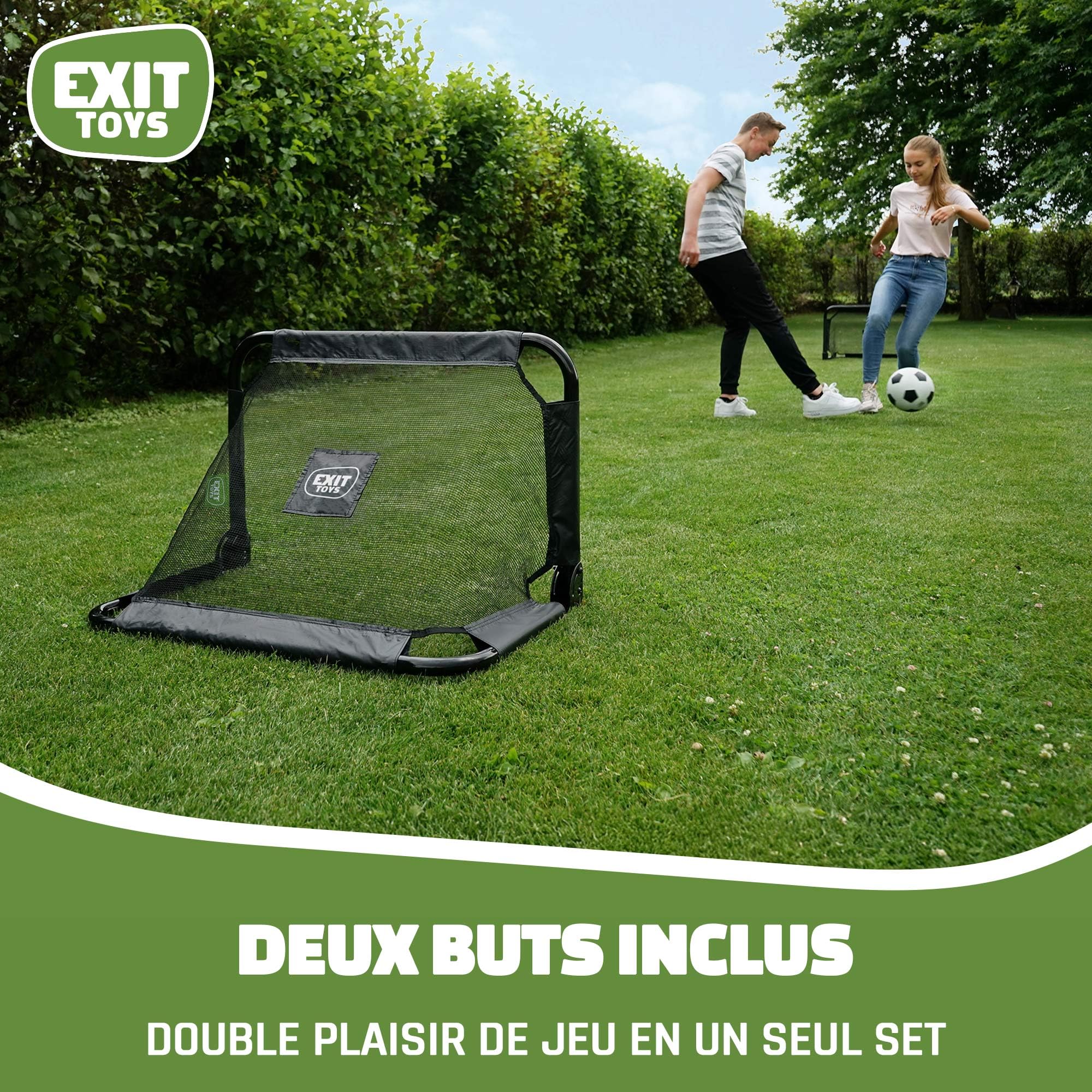 EXIT Pico & Panna But de Football Pliable Construction en Acier Jeu de 2 Enfants Extérieur