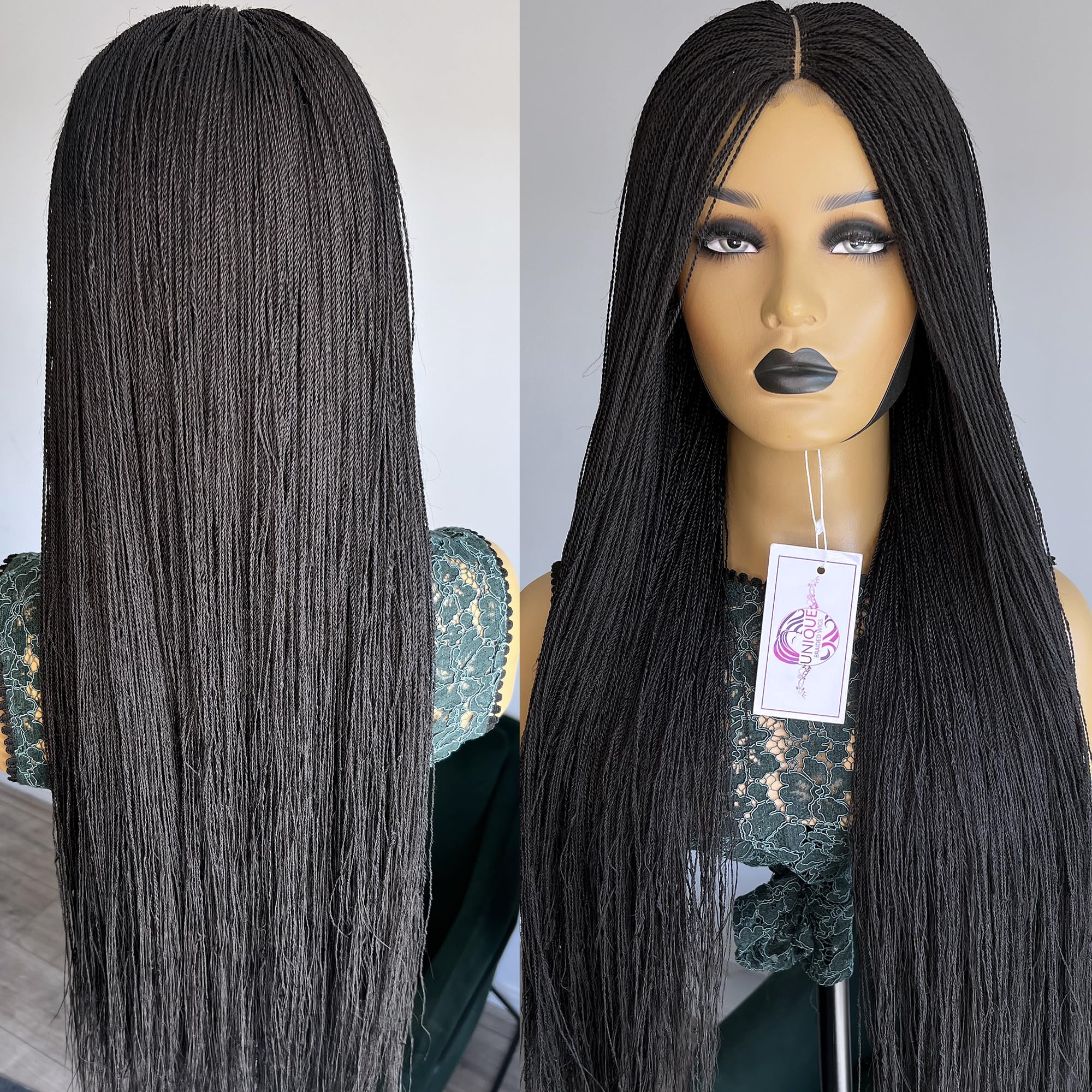 Hand made braided twist Wig Handmade Lace Fronted Senegalese Twists Braided Wig  main image 2