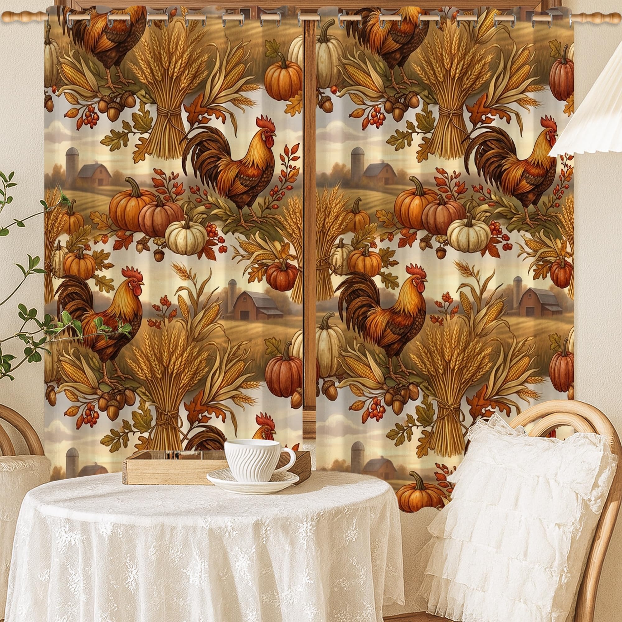 Rideaux occultants orange de 132x137 cm parfaits pour la chambre d'enfant